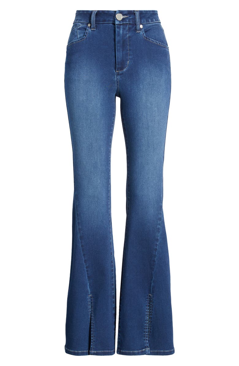 1822 Denim High Waist Slit Hem Flare Jeans, Alternate, color, 