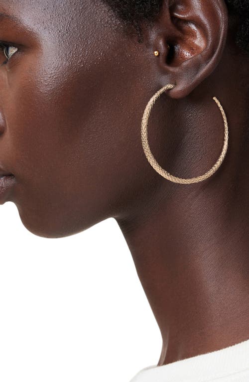 Shop Allsaints Serpentine Hoop Earrings In Warm Brass