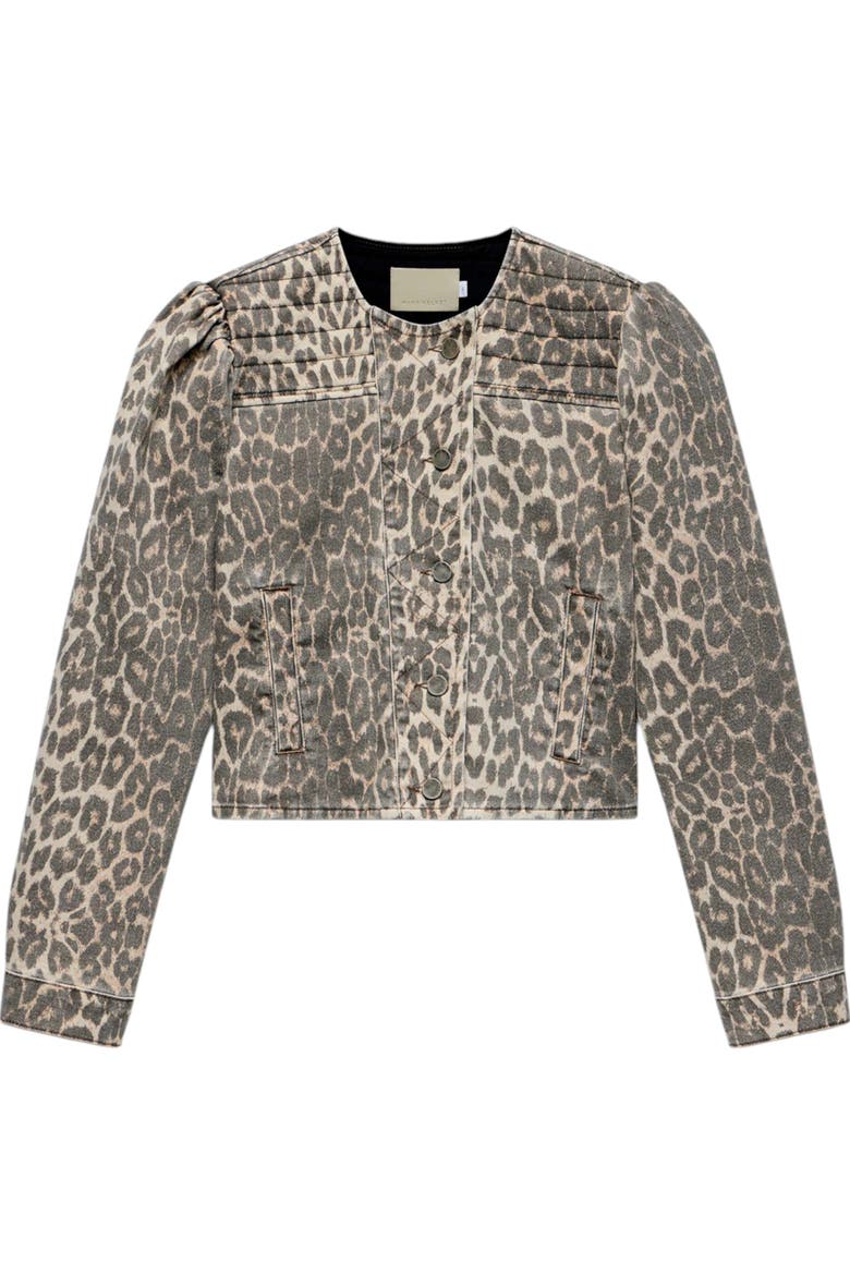 Leopard Print Denim Jacket, Alternate, color, Neutral