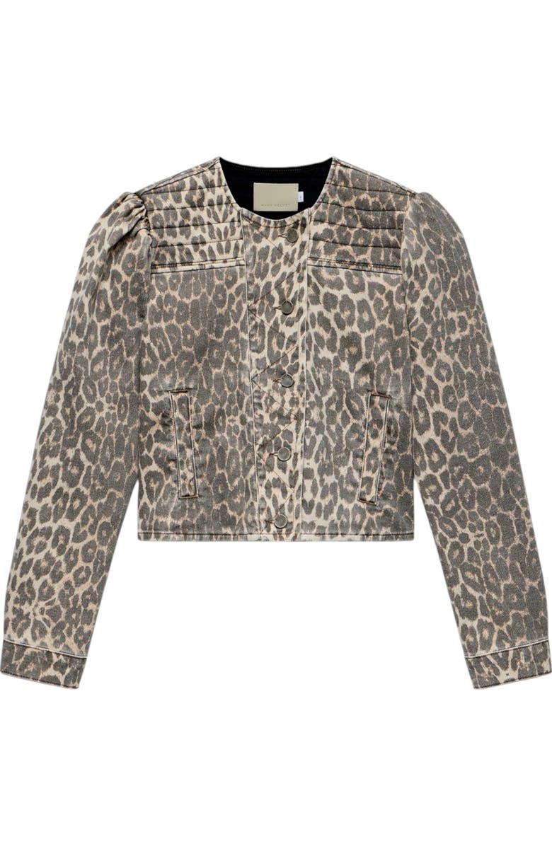 MINT VELVET Leopard Print Denim Jacket, Alternate, color, 