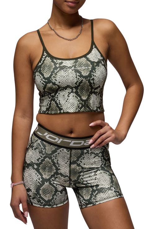 Sport Snake Print Crop Tank