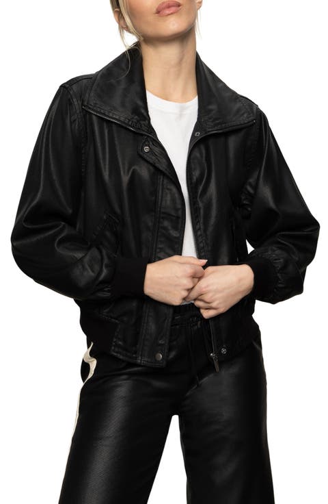 Coated Twill Bomber Jacket