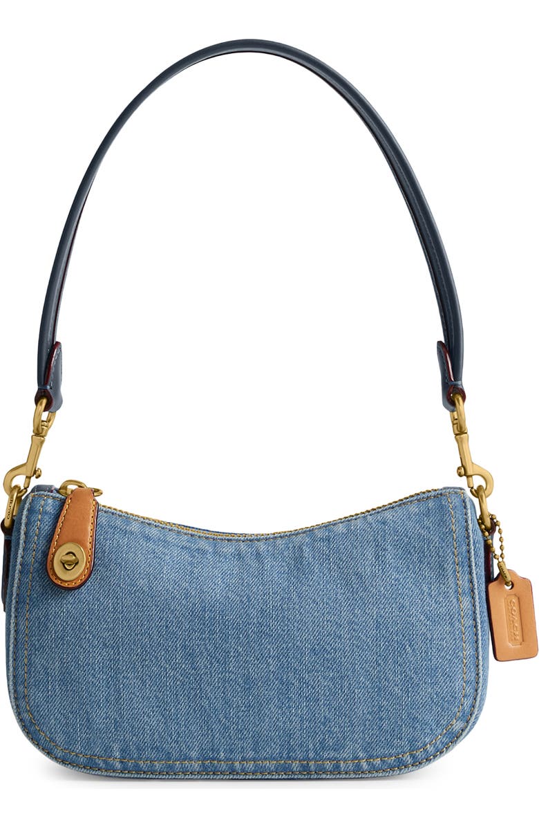 COACH Denim Shoulder Bag, Main, color,