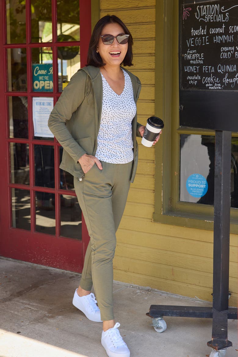 Everyday Hooded Jacket, Alternate, color, Deep Olive