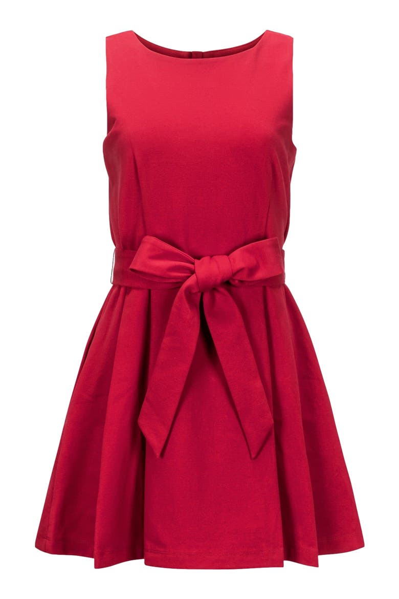 Women's Sleeveless Ponte Skater Dress, Alternate, color, Red Ponte Skater
