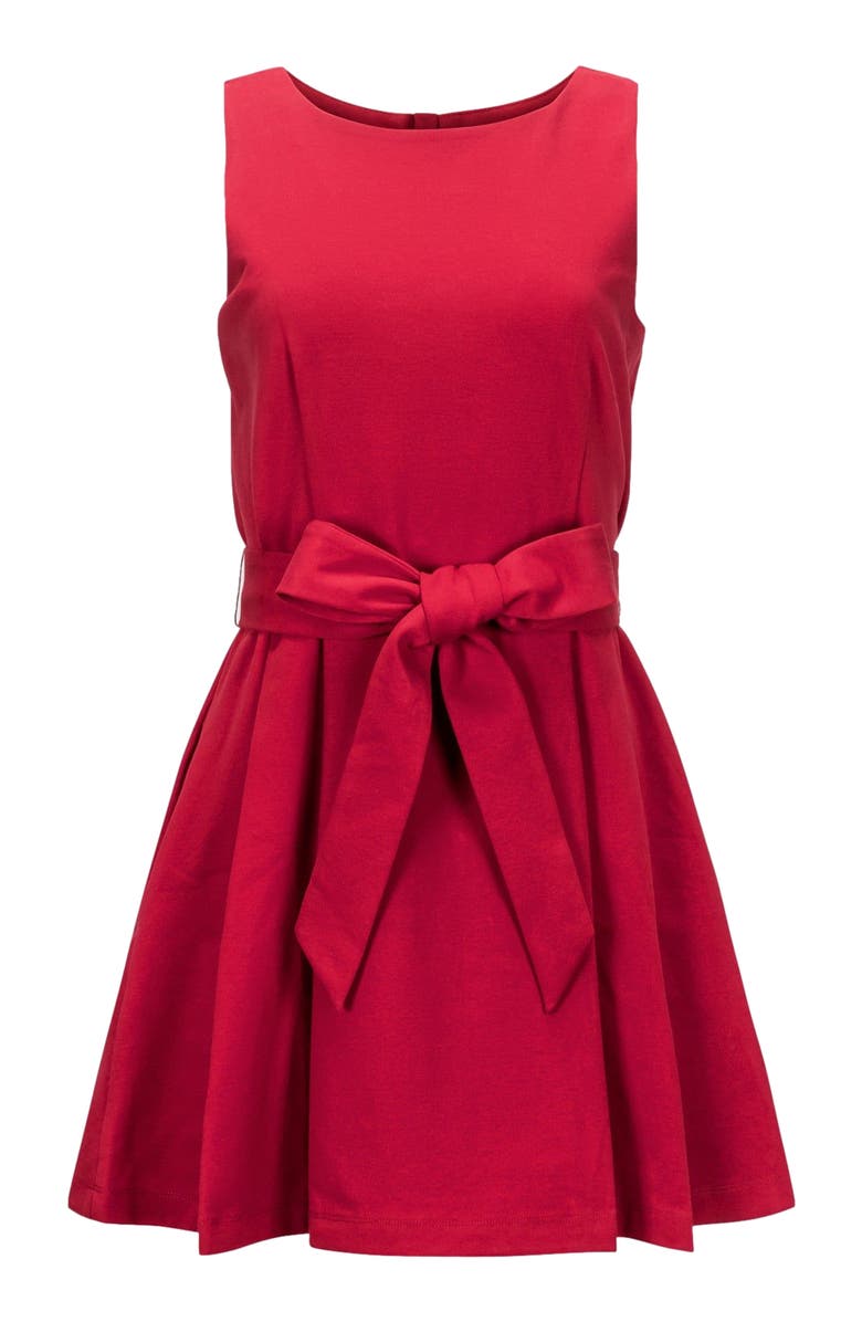 Hope & Henry Women's Sleeveless Ponte Skater Dress, Alternate, color, Red Ponte Skater