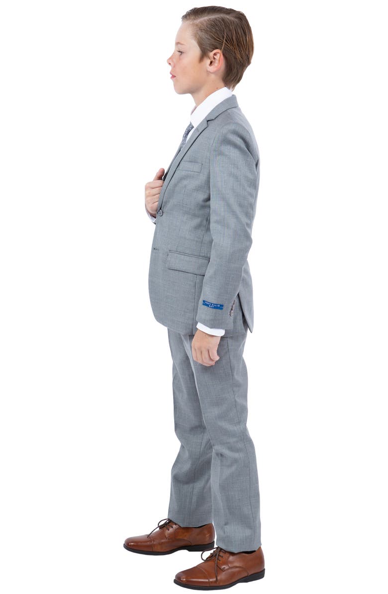 Perry Ellis Kids' Shark Gray Five-Piece Sharkskin Suit, Alternate, color, Shark Grey
