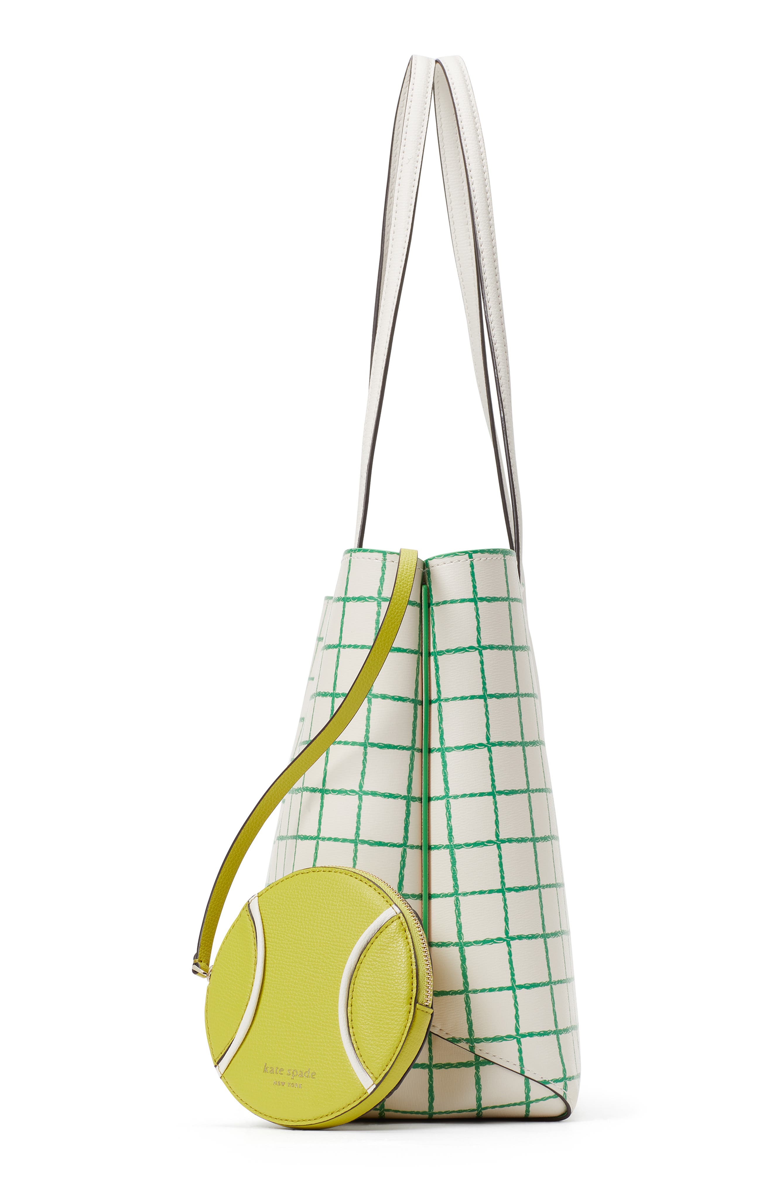 Kate Spade New York all day tennis check tote, Alternate, color, 