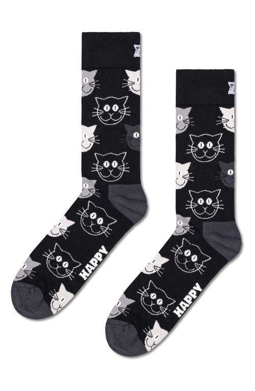 Happy Socks Mixed Cat 3-pack Assorted Crew Socks Gift Set In Navy