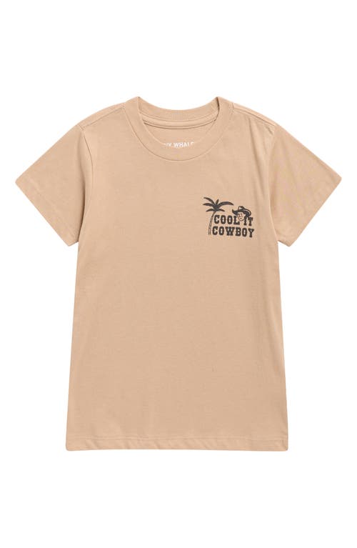 Tiny Whales Kids' Cool It Cotton Graphic T-shirt In Burgundy