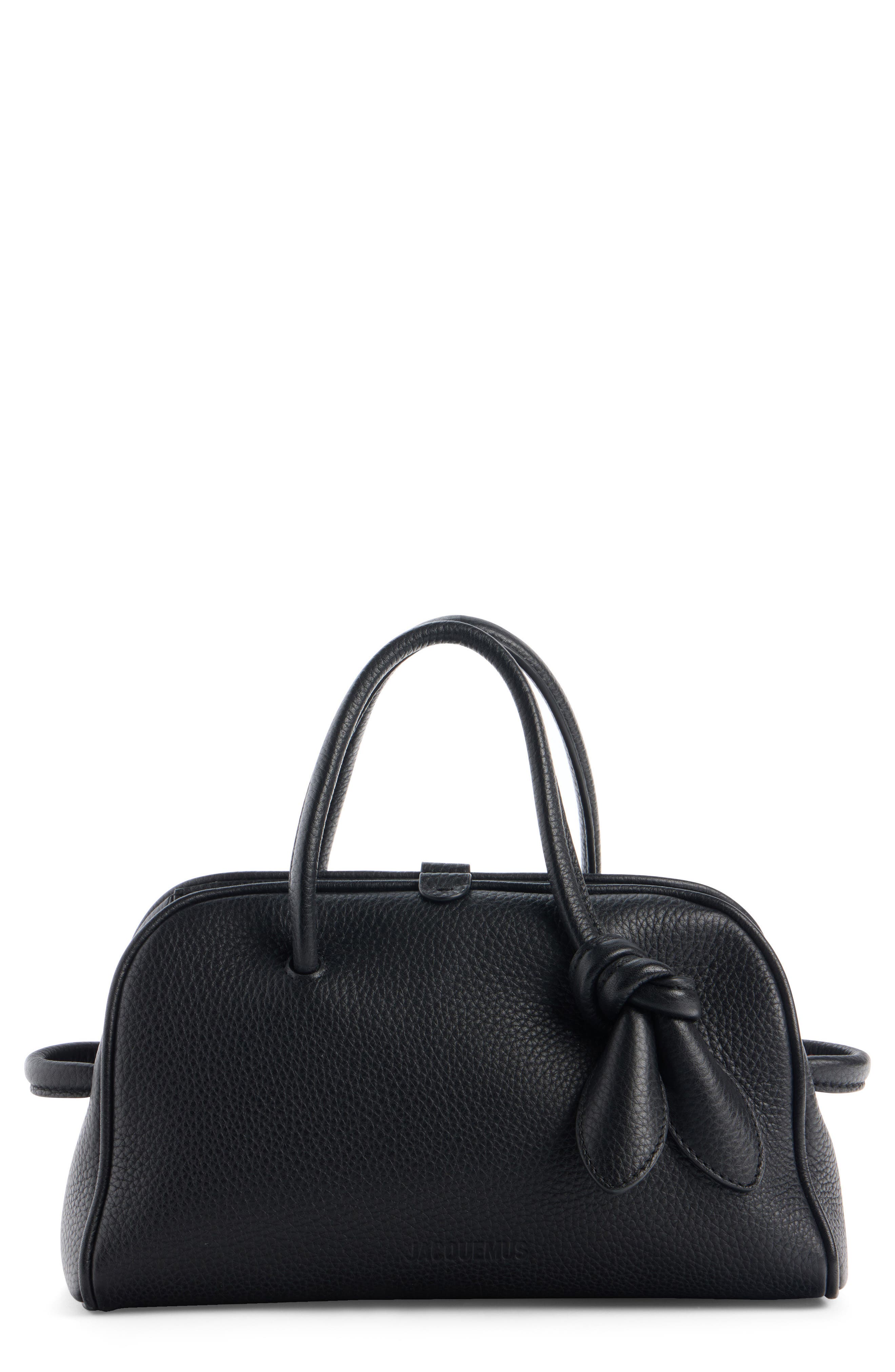 Jacquemus Le Petit Turismo Leather Bowling Bag, Main, color, Black 990