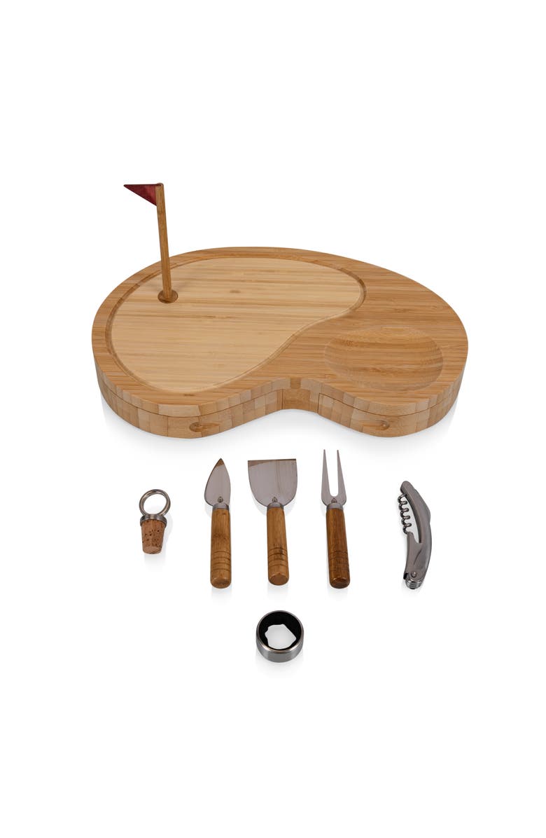 Toscana Sand Trap Golf Cheese Cutting Board & Tools Set, Main, color, Bamboo