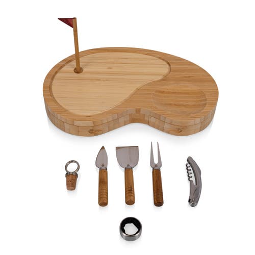 Toscana Sand Trap Golf Cheese Cutting Board & Tools Set In Brown