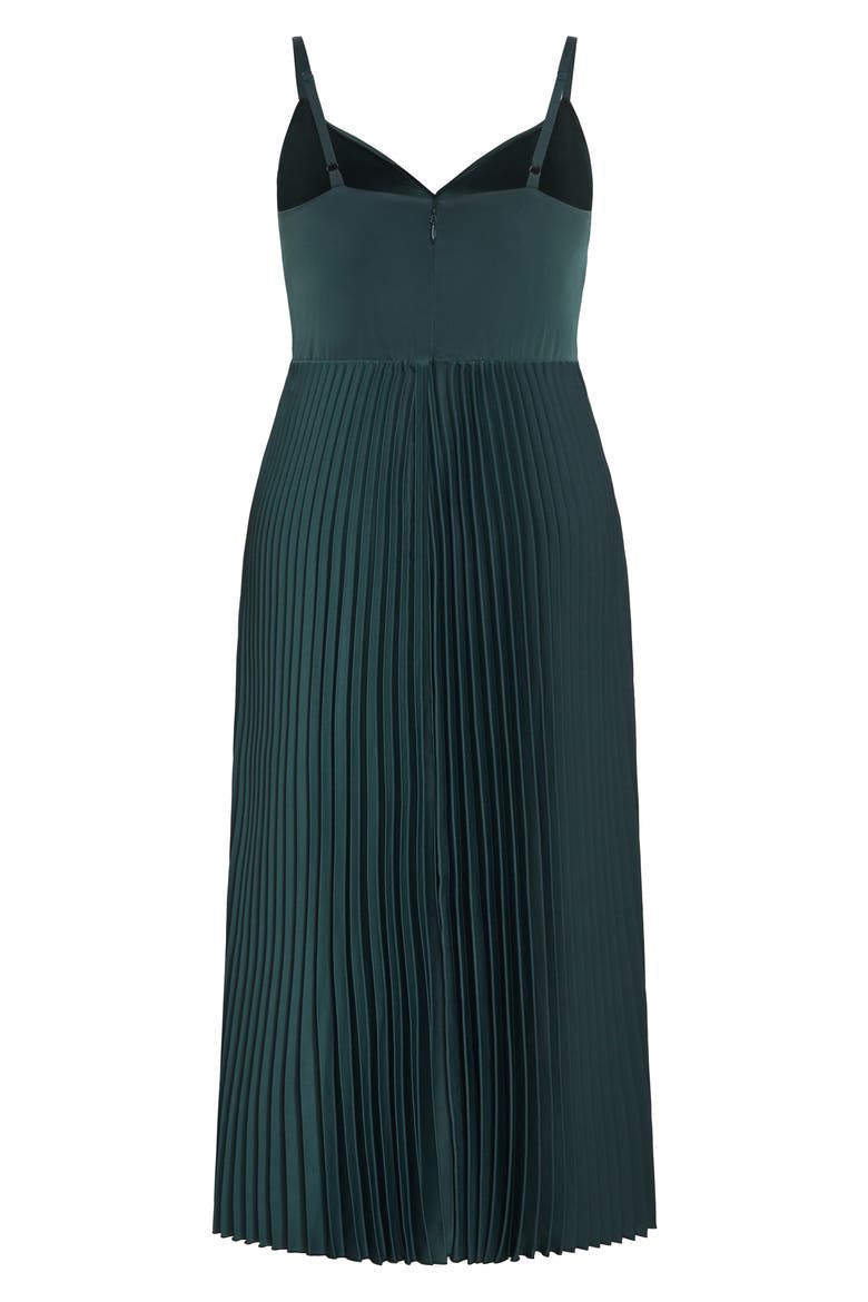 Ariana Pleat Dress, Alternate, color, EMERALD