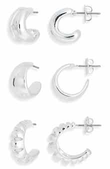 Set of 3 Hoop Earrings