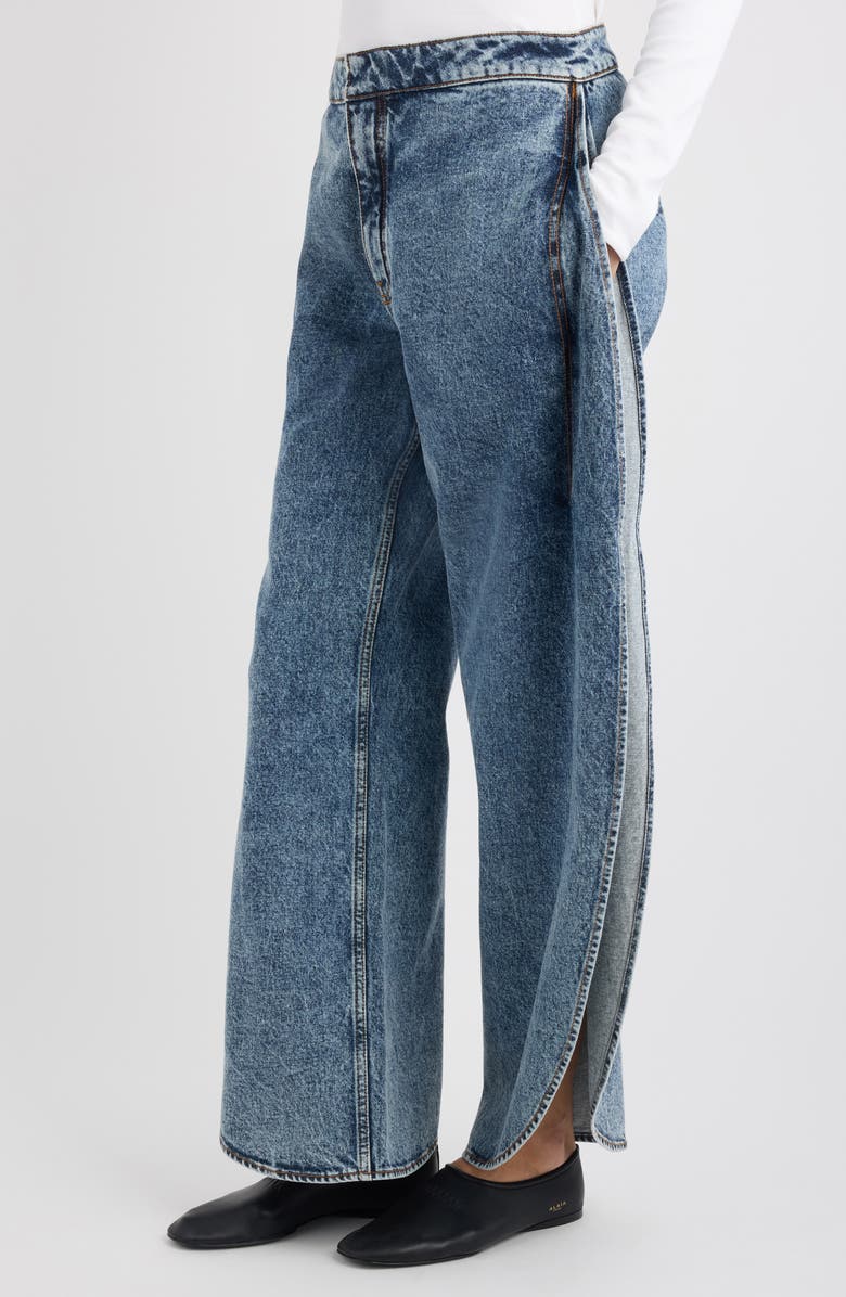 Alaïa Petal Leg Jeans, Alternate, color, Bleu Neige