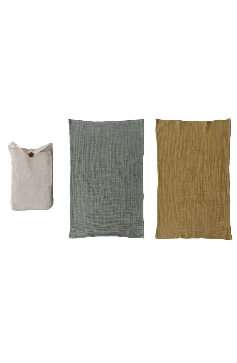 Storied Home Cotton Tea Towels, Set of 2 in Bag, Main, color, Blue