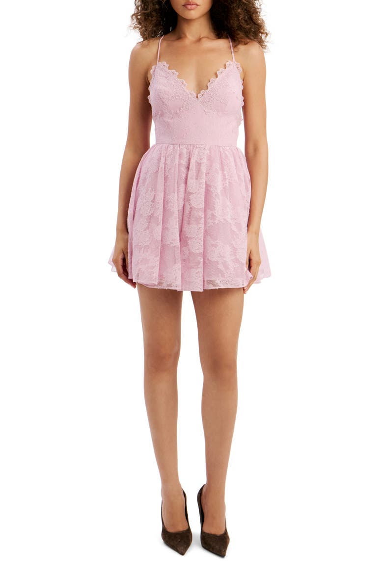 Orelia Lace Minidress, Main, color, LILAC