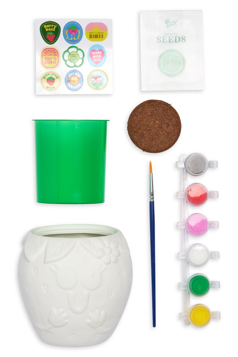 Paint & Grow Strawberry Ceramic Planter & Seeds Set, Alternate, color, NO COLOR