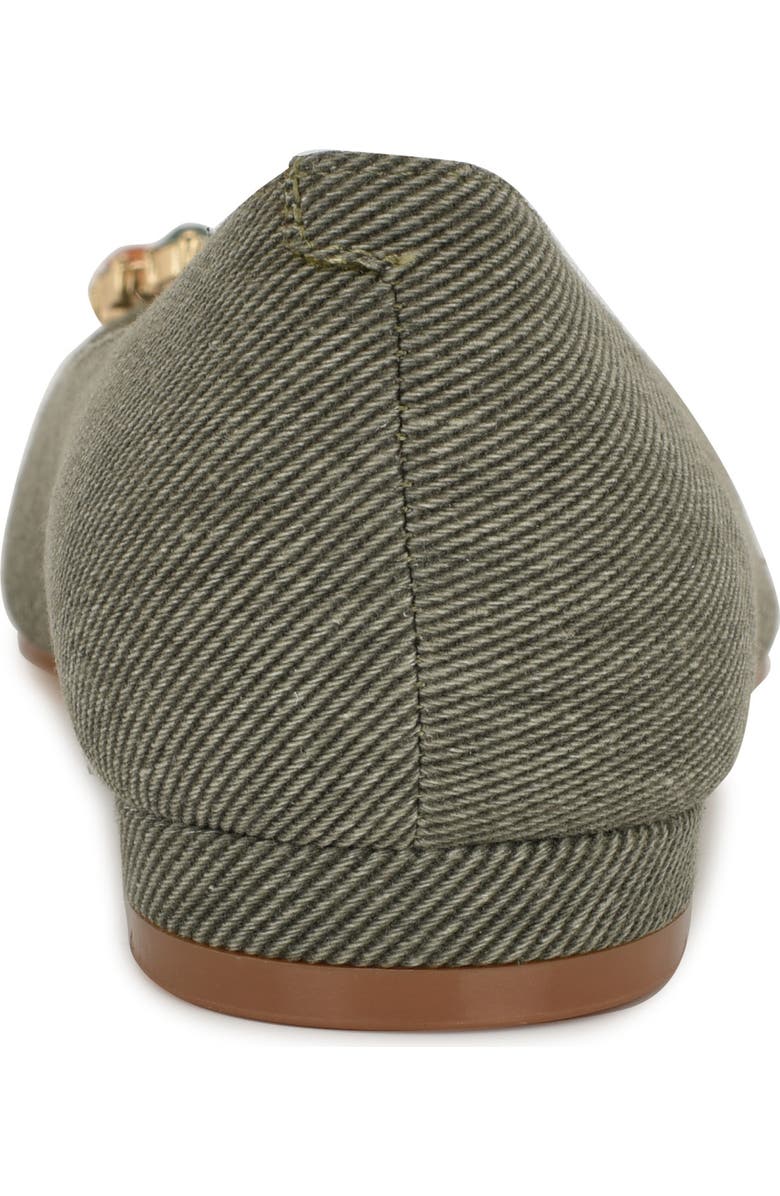 Nine West Hearts Rhinestone Flat, Alternate, color, Dark Green 300