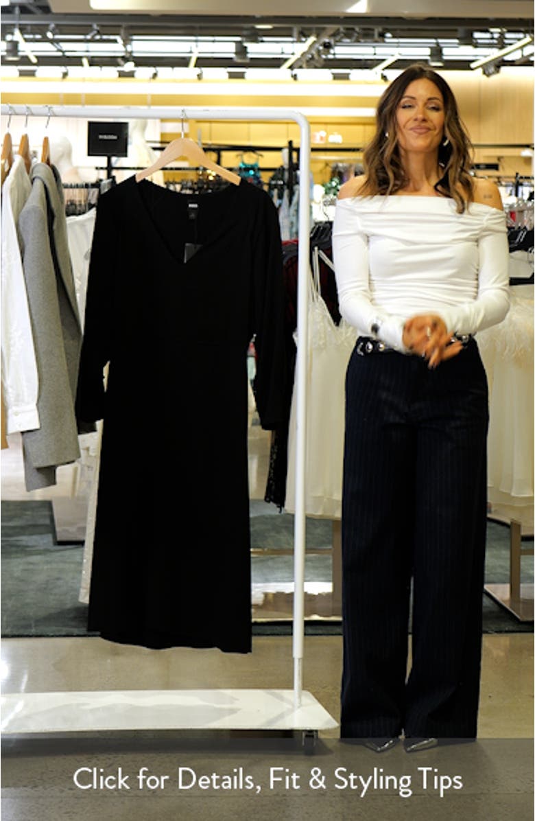 Diesha Long Sleeve Midi A-Line Dress, sales video thumbnail