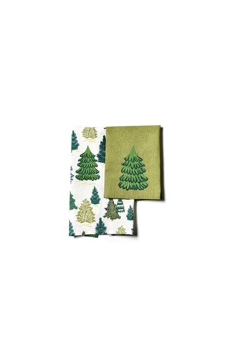 Fir Forest Hand Towels Set of 2