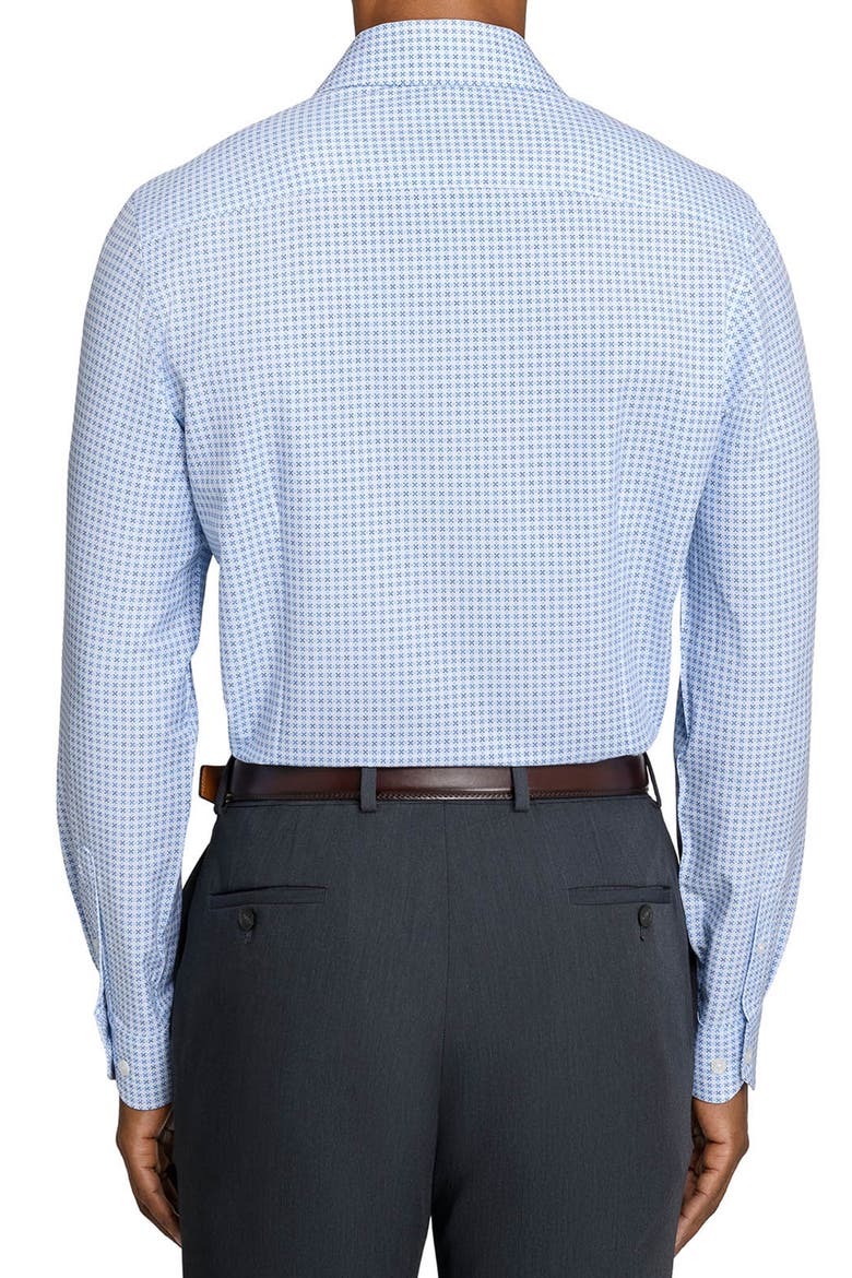 Cross Diamond Performance Dress Shirt, Alternate, color, WHITE/ BLUE
