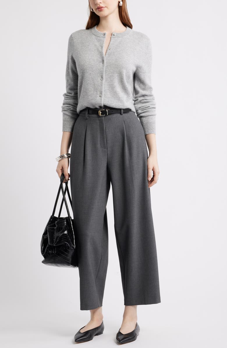 Nordstrom Cashmere Button-up Cardigan, Alternate, color, Grey Silk Heather