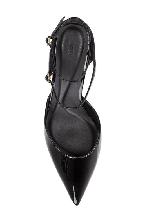 Hugo Boss Boss Gracey Ankle Strap Pointed Toe Pump In Black