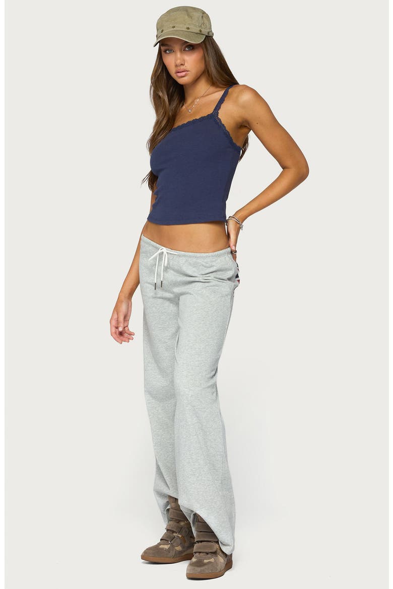 Luschia Lace Trim Tank Top, Alternate, color, NAVY