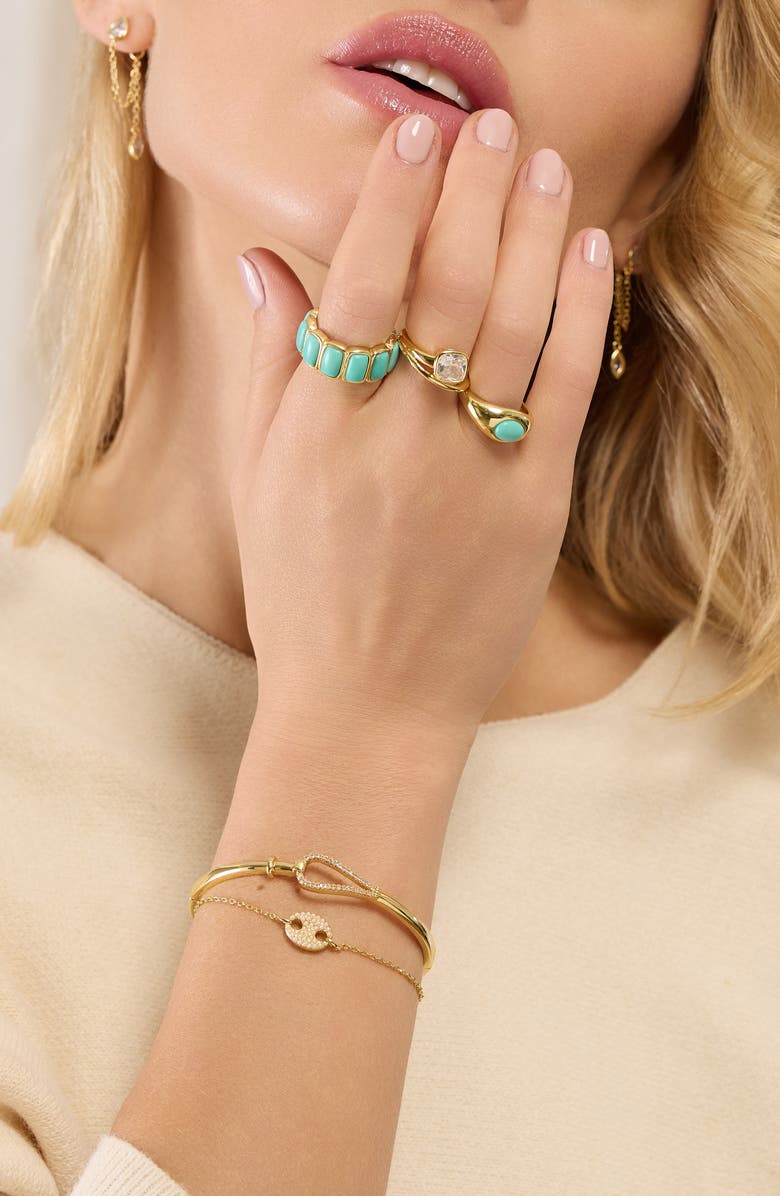 ATHRA LUXE Modern Muse Faux Pearl Bracelet, Alternate, color, Gold