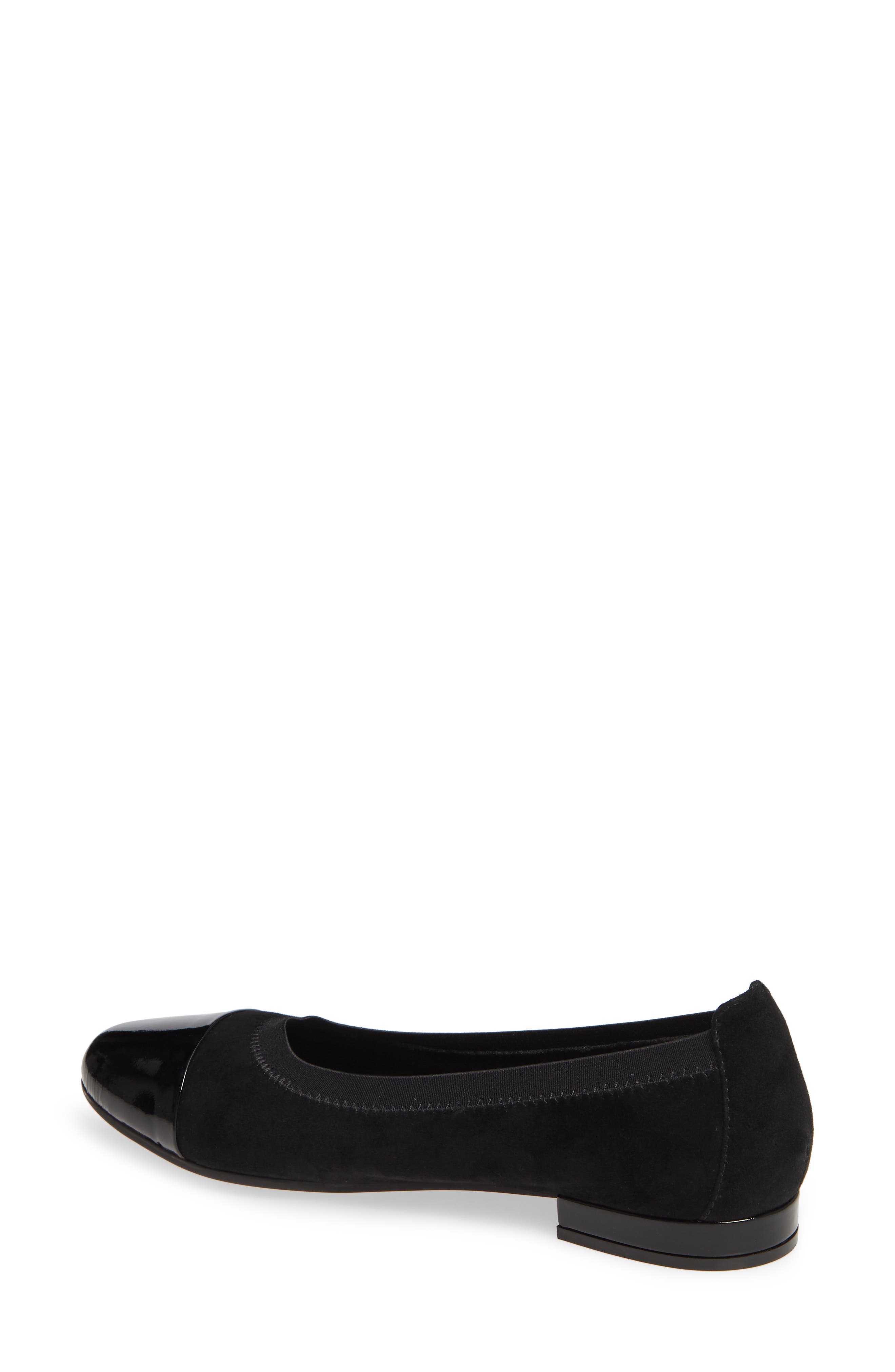 David Tate Nicole Cap Toe Flat, Alternate, color, Black Suede