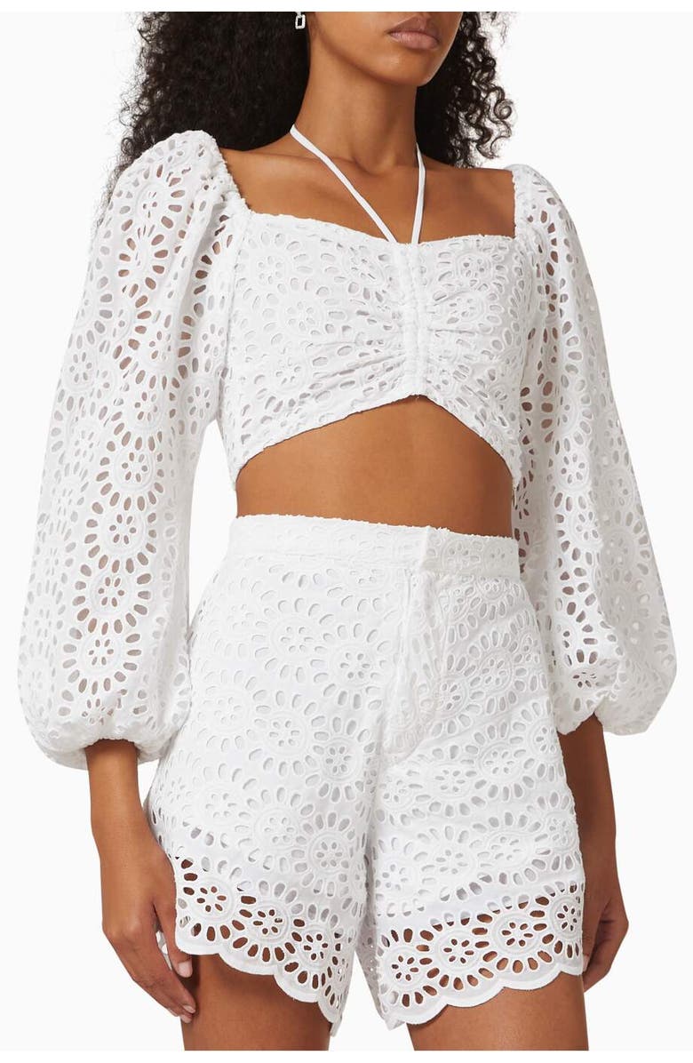 NO PISE LA GRAMA Palma Real Short, Main, color, White Eyelet