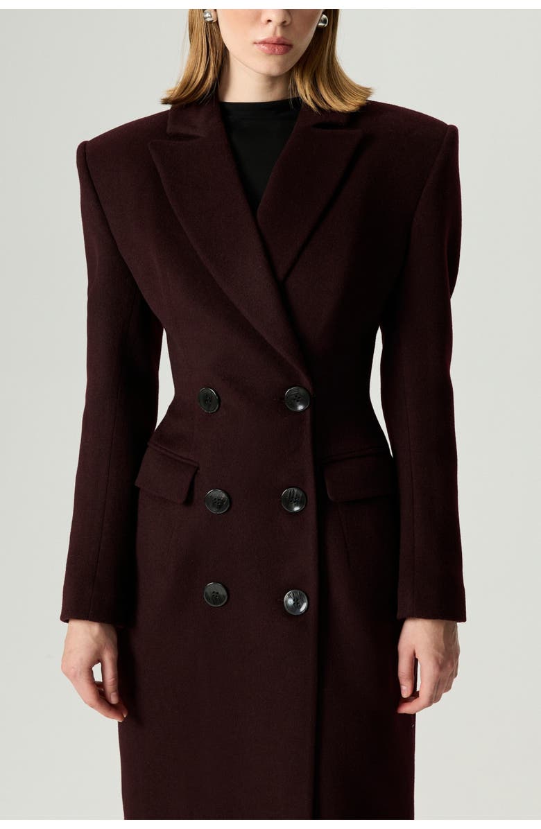 Nocturne Tailored Double-Breasted Maxi Coat, Alternate, color,