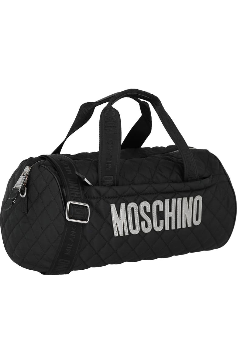 Moschino Travel Quilted Duffle Bag, Alternate, color,