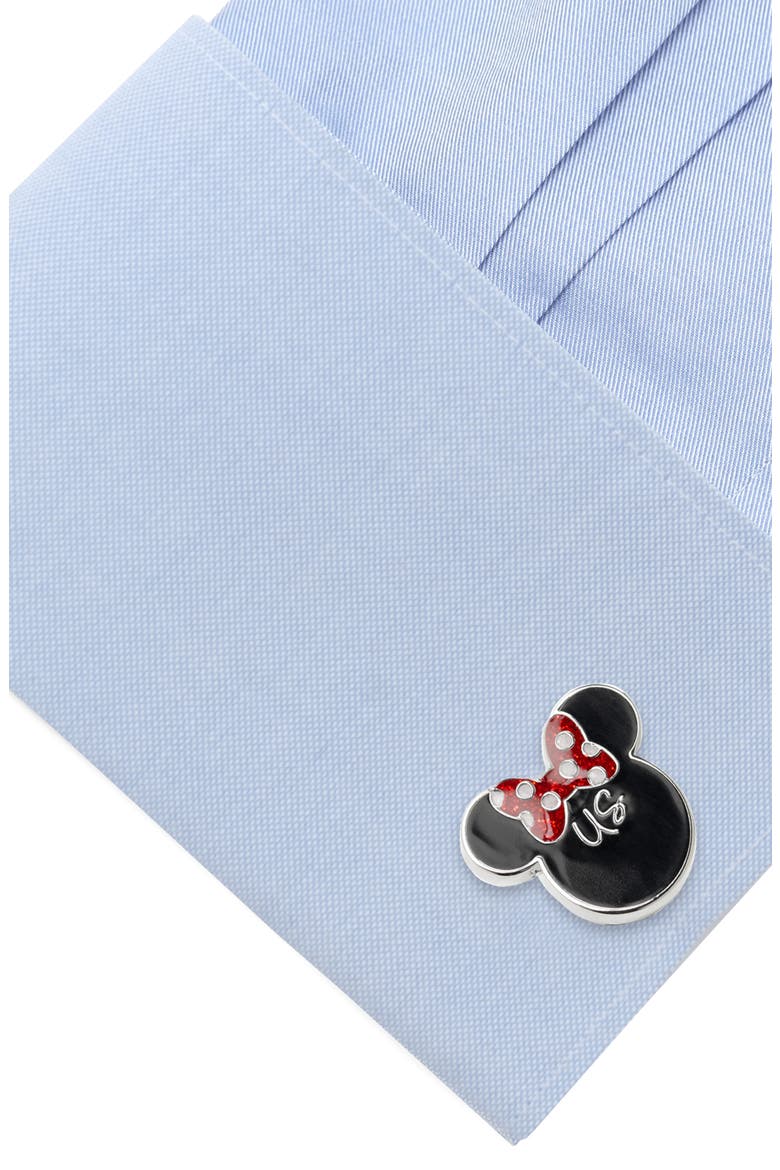 x Disney Mickey & Minnie 'I Love Us' Cuff Links, Alternate, color, BLACK