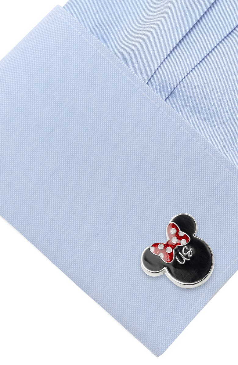 Cufflinks, Inc. x Disney Mickey & Minnie 'I Love Us' Cuff Links, Alternate, color, Black