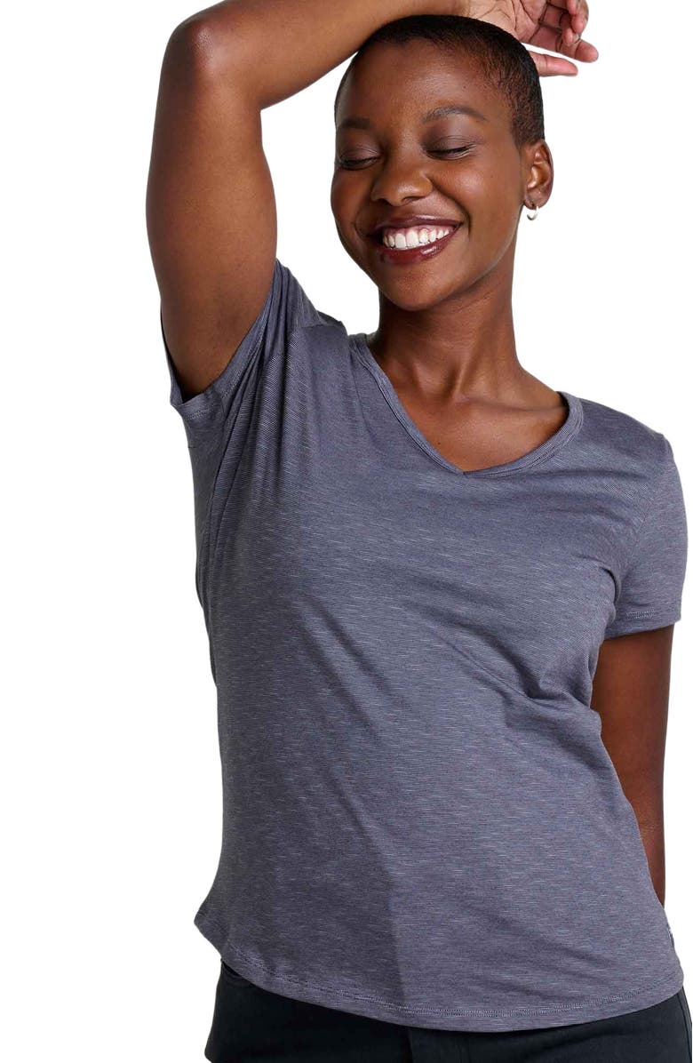 Toad & Co Marley Short Sleeve V-Neck Tee, Alternate, color, Iron