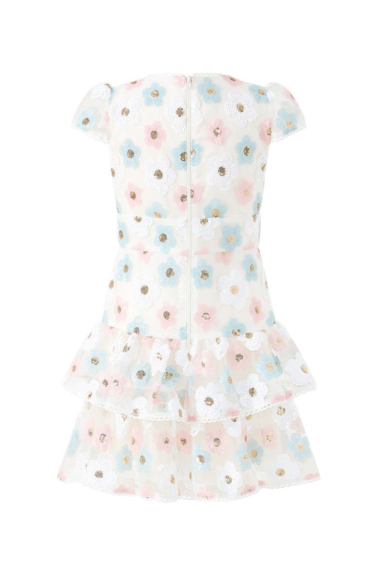 Marlo Kids Gabrielle Frill Sequin Mini Dress, Alternate, color, Multi