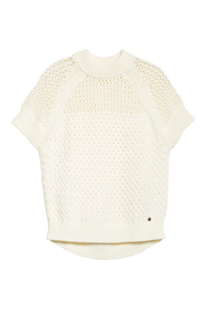 Stena Basket Stitch Cotton Blend Sweater, Alternate, color, WHITE