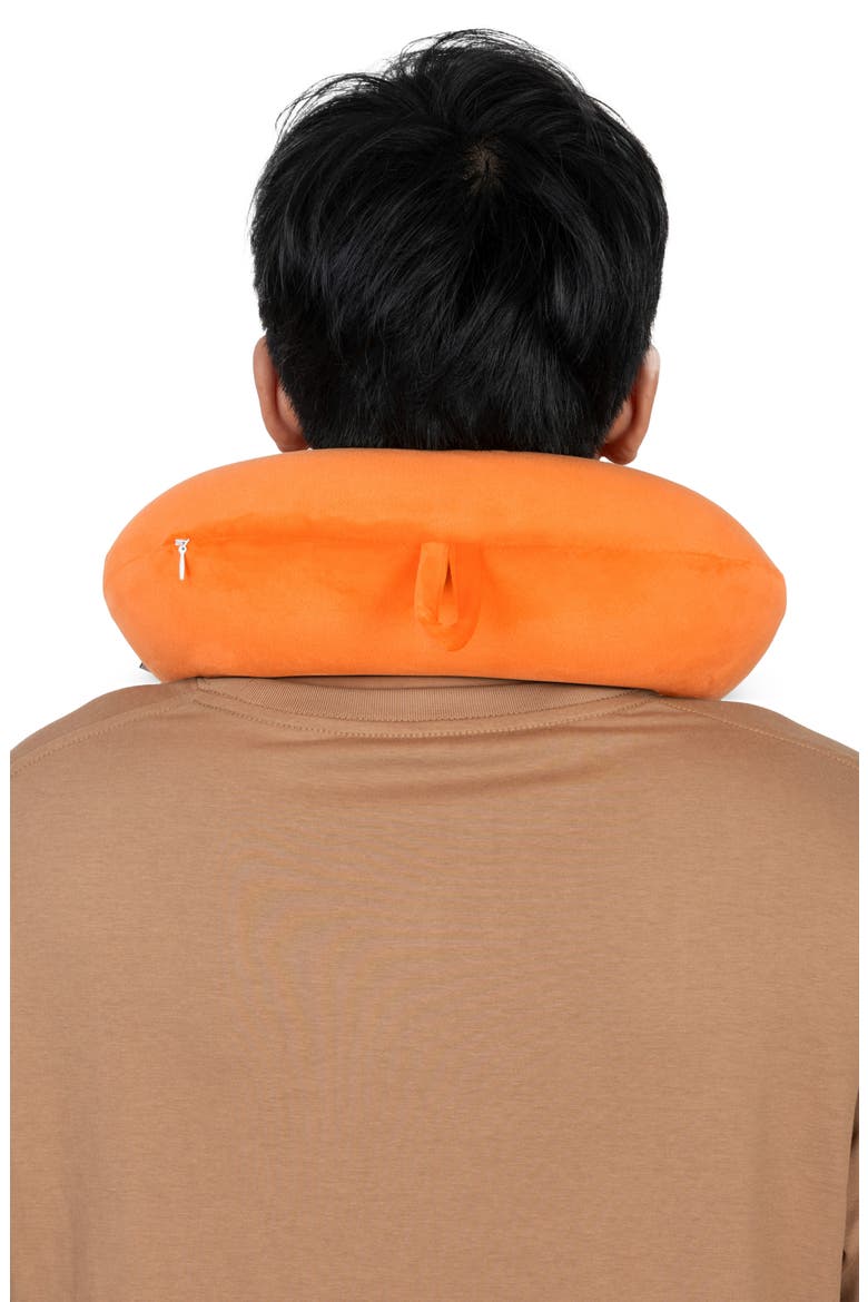 Classic Memory Foam Travel Neck Pillow, Alternate, color, Orange