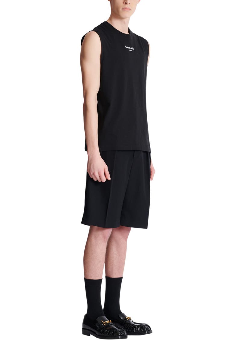 Embroidered Balmain Paris tank top, Alternate, color, black