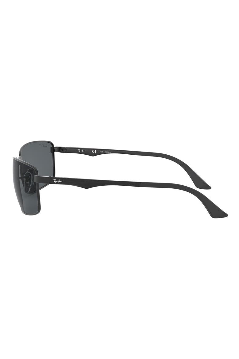 61mm Polarized Rectangle Sunglasses, Alternate, color, GREY POLAR