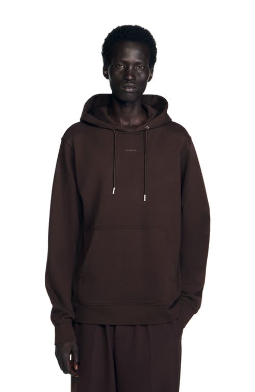 Sandro Logo Hoodie In Brown