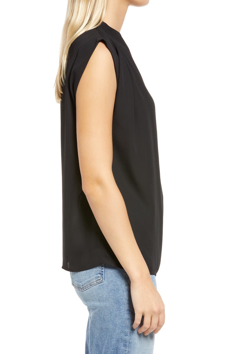 Halogen<sup>®</sup> Pleat Shoulder Blouse, Alternate, color, Black