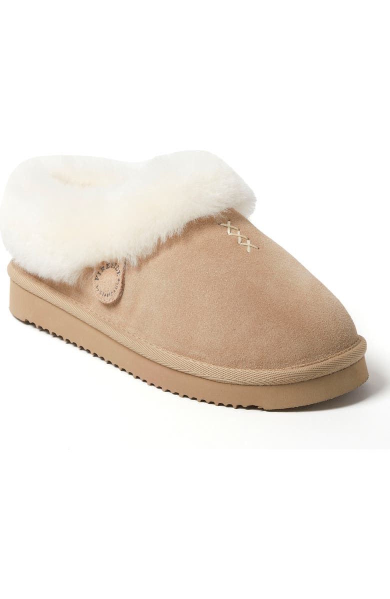 DEARFOAMS Fireside Adelaide Genuine Shearling Clog Slipper, Main, color, Sand