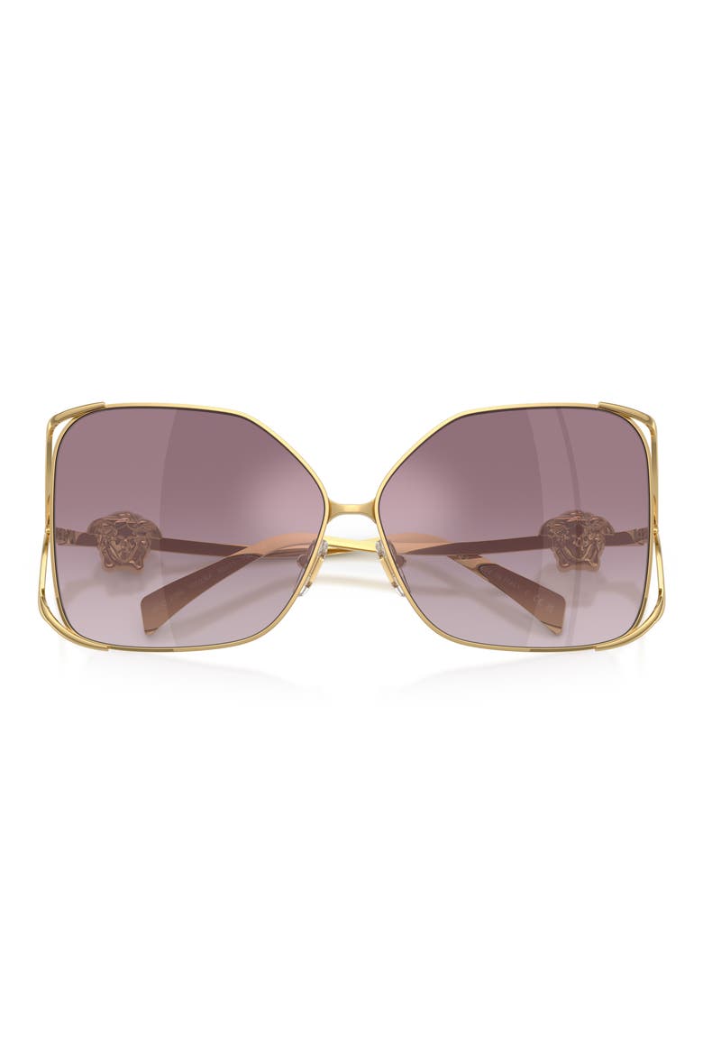 62mm Oversize Square Sunglasses, Alternate, color, GOLD / VIOLET MIRROR SILVER
