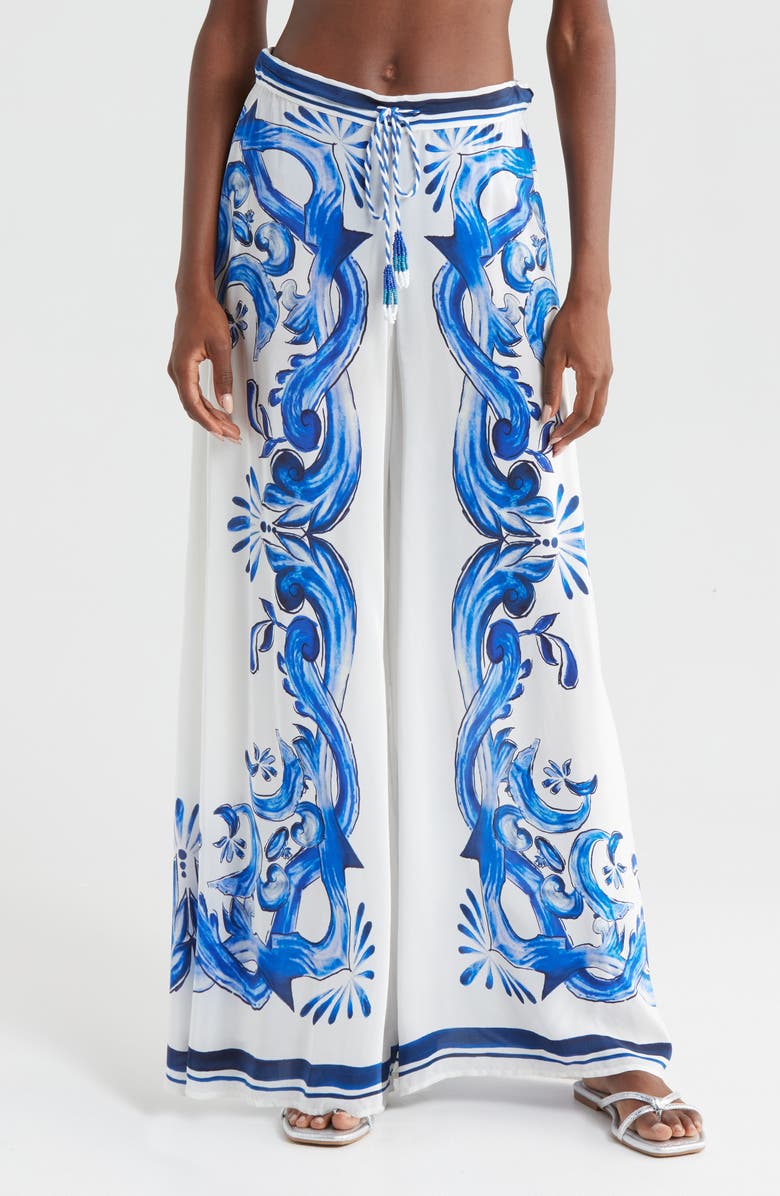 FARM Rio Garden Tiles Cover-Up Pants, Main, color,