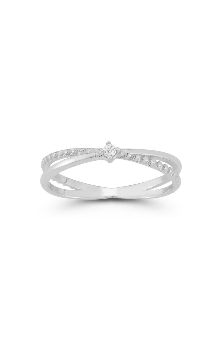 GLAZE JEWELRY Sterling Silver Crisscross Ring, Alternate, color, Silver