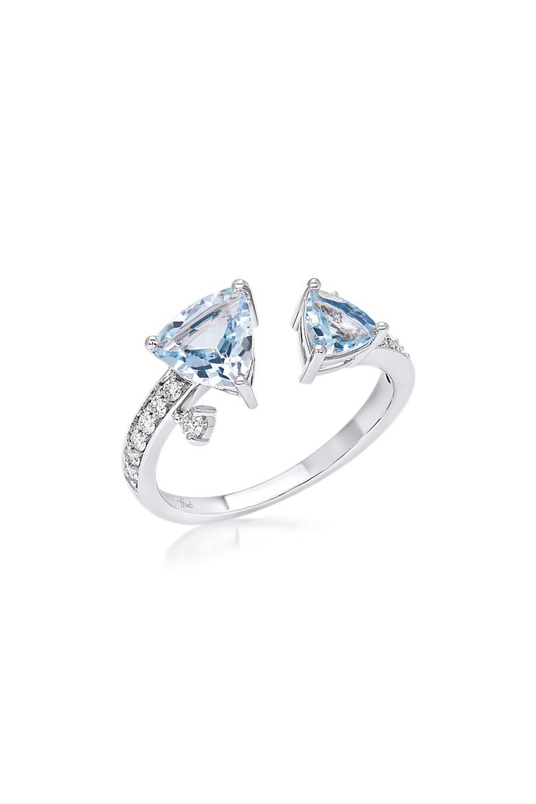 Mirage Aquamarine & Diamond Split Ring, Main, color, WHITE GOLD